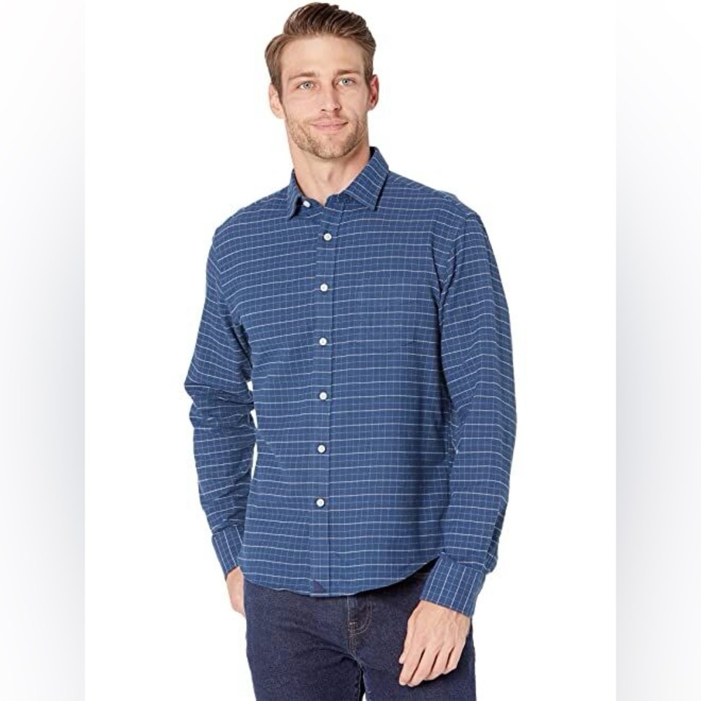 UNTUCKit Navy Michelot Flannel Shirt